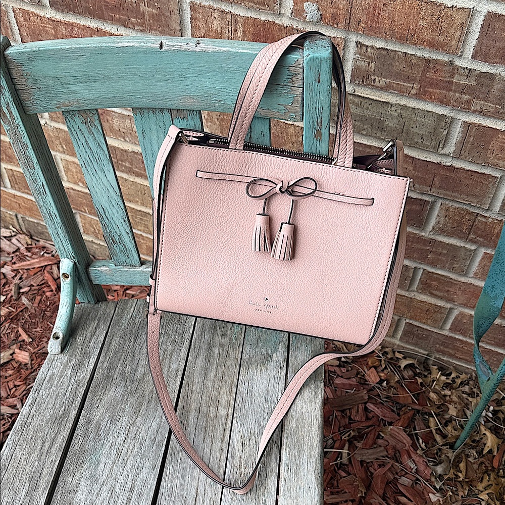 Kate Spade Small Hayes Satchel w/ Crossbody Strap with Tassels in Rosycheeks 💗
